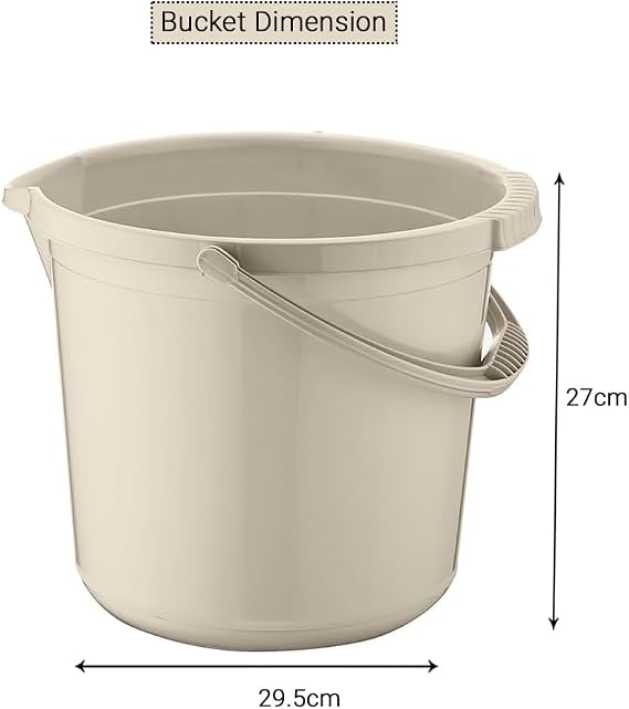 Best House 10 Litres Cleaning Bucket Multipurpose Water Storage Plastic Bucket with Handle for Garden, Cleaning, Kitchen (Pack of 2) (RANDOM COLOUR SEND)