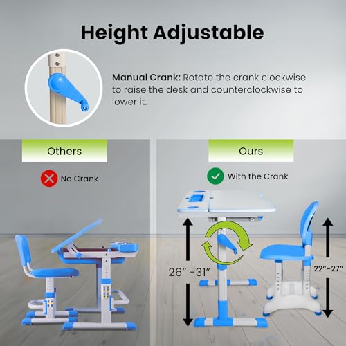 Gorilla-Gadgets-Kids-Table-and-Chair-Set-Height-Adjustable-Childrens-Study-Desk-for-Baby-Bedroom-Game-Rooms-Night-Light-Included-DSK-Kids-BLU Gorilla Gadgets Kids Table and Chair Set Height Adjustable Childrens Study Desk for Baby Bedroom Game Rooms Night Light Included DSK Kids BLU