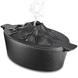 Upgraded Wood Stove Steamer, Wood Stove Humidifier Cast Iron with Porcelain Enamel Coating, Fireplace Steamer Pot with Handle