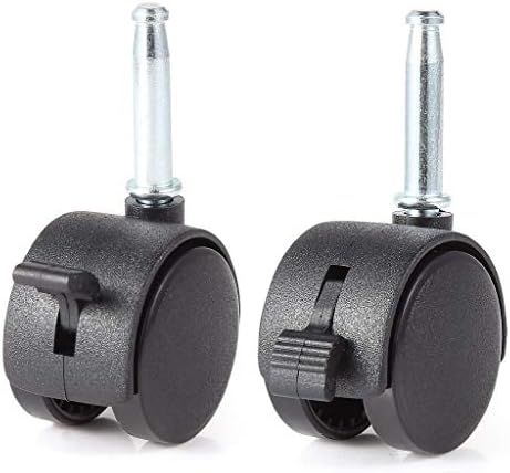 Skelang Swivel Stem Castor Wheel 40mm, Twin Castor Wheel with Brake, Nylon Caster for Office Chair, Divan Bed, Sofa, Load Capacity 25kg Each Castor, Pack of 8