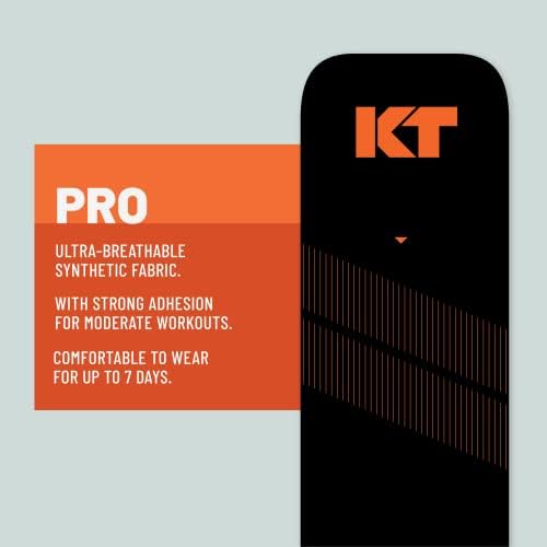 KT Tape PRO 2 Pack Synthetic Elastic Kinesiology Therapeutic Tape, 20 count - 10" Precut Strips (Jet Black) — view 2