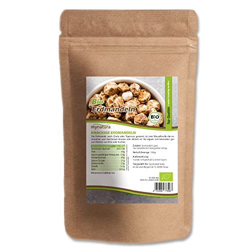 Mynatura Bio Erdmandeln | ganze Nuss | Nüsse | gesunde Fette | Bioprodukt | Kuchen | Muffins | Bowl | Frühstück (3x1000g)