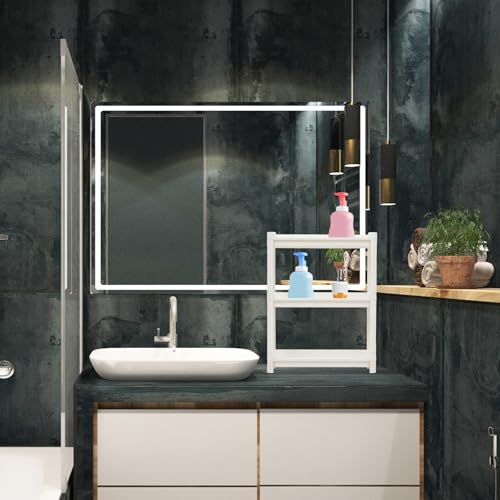 Rangement plastique PP blanc compact avec pieds antidérapants Jojofuny