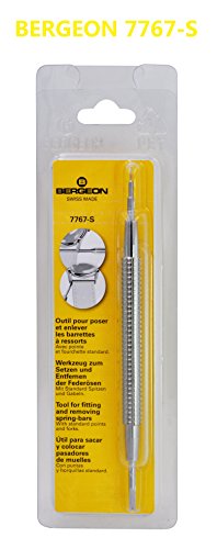 Bergeon 7767-S Watch Spring Bar Tool - Long Stainless Steel Handle with Replaceable Screw in Fine Strong Tool End