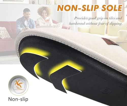 Image of COFACE Mens Cozy Memory Foam Scuff Slippers Casual Slip On Warm House Shoes Indoor /Outdoor Felt Sandal Slipper size 7-15