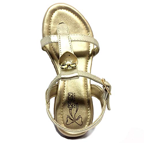 Sandália Infantil Suami Baby Coração Cor: Dourado - Tam.: 22