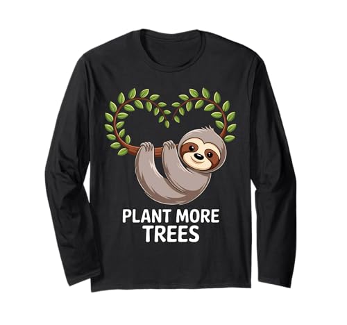 Earth Day Bradipo Pianta più alberi ambientali Maglia a Manica