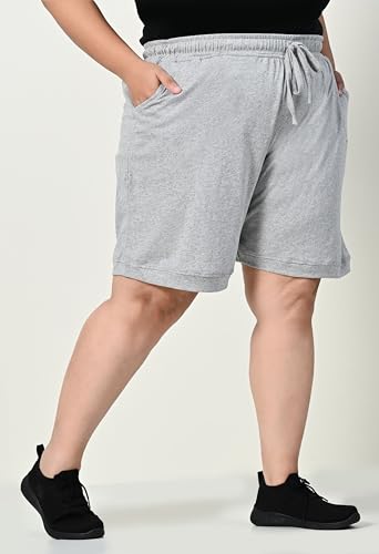 Image of Women's Plus Size Bermunda Shorts | Knee Length Cotton Short | Half Pants for Womens