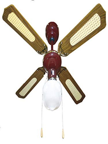 Funzionamento a catenelle Vinco - Ventilatore da soffitto, mod. 70919, 3 velocità, 4 pale, 1 luce, selettore di rotazione, diametro: 105 cm