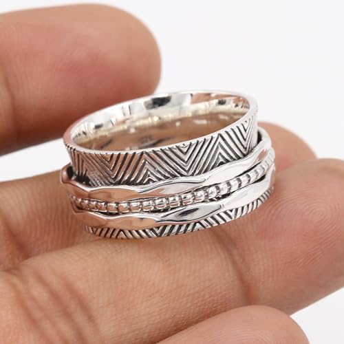 Anillo giratorio de plata 925 unisex talla 10.5 antiestrés para el pulgar 3