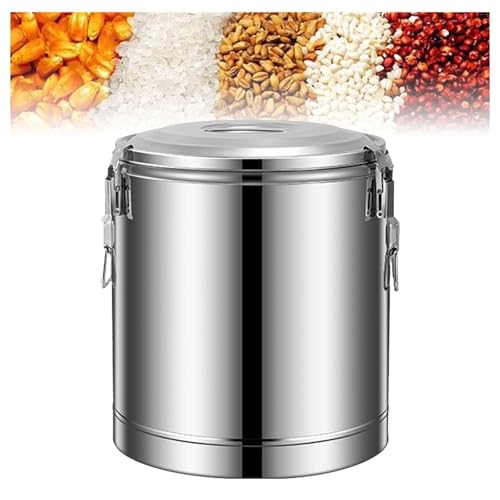 Contenedor de almacenamiento sellado de acero inoxidable, cubo térmico de transporte de alimentos para cocina, ideal para almacenar granos, café, té o harina