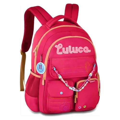 Mochila Luluca Costa Grande Miçanga Notebook Bolsos Juvenil (Rosa)