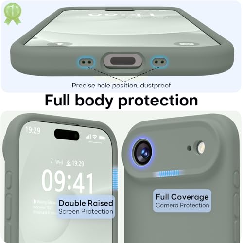 Image of LOVE 3000 Designed for iPhone Air Case, Premium Silicone [Compatible with Magsafe][Soft Anti-Scratch Microfiber Lining] Shockproof Protective Phone Case for Men Women 6.5 inch, Calke Green