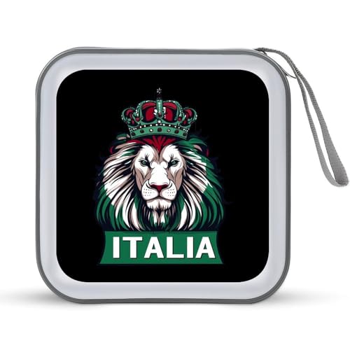 Lion Italy Italian Flag CD Case Portable DVD Holder Storage Organizer for Home Travel