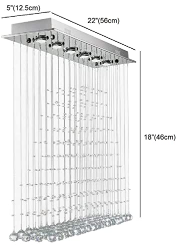 Image of CRYSTA WORLD Raindrop K9 Crystal Modern Chandelier for Living Room /Bedroom /Hall, (Triangle, L22 /W5 /H18)