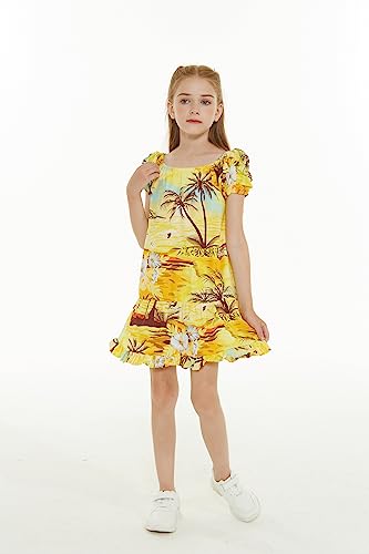 Girl Hawaiian Simple Muumuu Dress in Sunset and Dolphin4