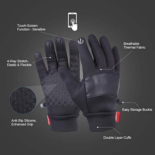 Skygenius Winter Gloves For Men Women, Thermal Gloves Anti Slip Touchscreen Cold Weather Warm Gloves For Cycling Running Biking Driving Hiking(L) #TOP2