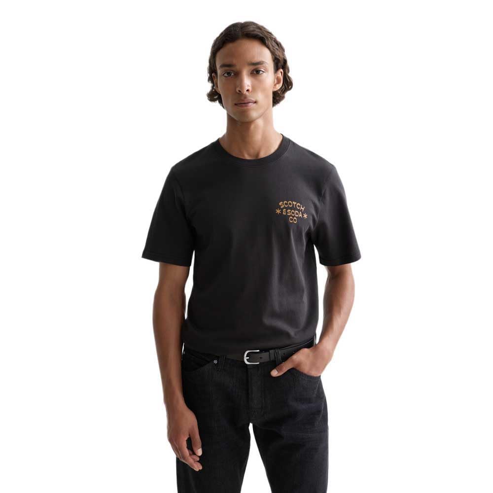 Scotch & Soda Men's Front Left Chest Artwork T-Shirt, Meteorite, XXL