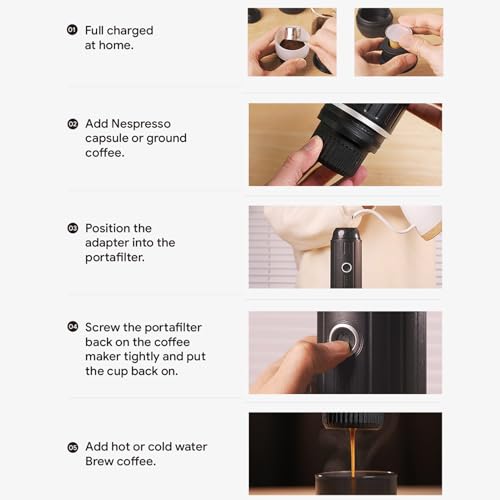 Cafetera portátil 2 en 1 con batería 7500mAh 80 mL miniatura 4
