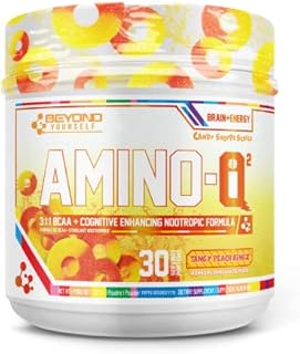 AminoIQ² | Brain Boosting Nootropic Blend + Vegan BCAAs (Peach Rings)
