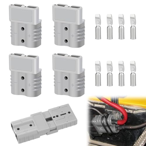 4 Piezas 600V 50Amp Conector de batería Conexión rápida Conectores de alimentación modulares Desconexión rápida para automóvil, Conector Anderson, Autocaravana, Caravana, Barco