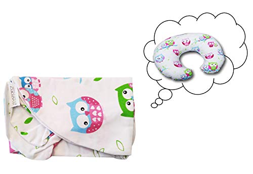 Vizaro - Funda de Recambio para Cojín de Lactancia - Algodón Puro - Hecho UE, OekoTex - Búhos