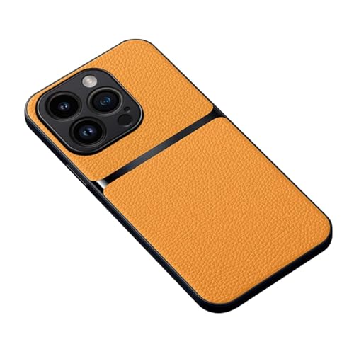 Coque antichoc iPhone 16 Pro cuir mince résout la rayure d'objectif jaune