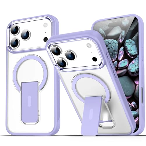 Étui magnétique iPhone 17 Pro Max violet avec support pliable