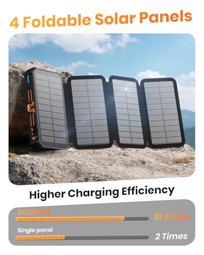 Cargador solar portátil SOARAISE 48000mAh con cables y paneles solares miniatura 3