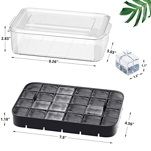 Ice Cube Tray With Lid And Bin, Rottay Ice Trays For Freezer, Easy-Release 48 Small Nugget Silicone Ice Maker With Ice Bucket, Ice Cube Storage Container Set For Chilled Drink And Smoothie, Black #TOP3
