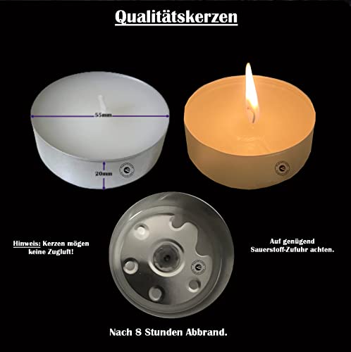 Teelichter Groß 96 Stück XXL Jumbo Maxi licht Kerzen, für Duftlampen, Stövchen, Duft frei, Brenndauer 8 Std. ca. 90 Watt Deutscher Hersteller. – Bild 6