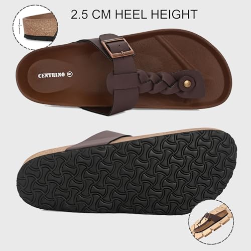 Image of Centrino Men's Berkin-Style Slip-On Sandals | Open Toe Design | Soft PU Footbed | Lightweight & Comfortable | Arch Support | On-Grip Sole | Casual Outdoor Wear (6867)