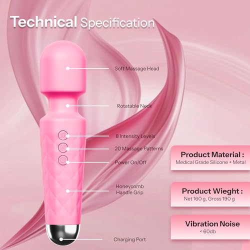 Image of ZYLLION Massager for Full Body Pain Relief | Rotatable Head & Quiet | USB Rechargeable Wireless Body Massager for Women | Waterproof Medical Grade Silicon | For Neck, Back, Shoulders, Legs & More