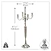 Romantic Hamptons Oversized 5 (Five) Candle Silver Candelabra, Hand Crafted of Silver Aluminum Nickel, Over 3 FT High, (41.25 Inches) Free Standing Floor Unit