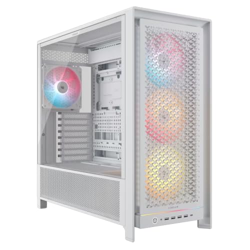 CORSAIR Frame 5000D RS ARGB Modular High Airflow Mid-Tower PC Case – 4X Pre-Installed RS ARGB Fans, InfiniRail™ Fan Mounting System, ASUS BTF, MSI Project Zero, Gigabyte Project Stealth – White - image 1