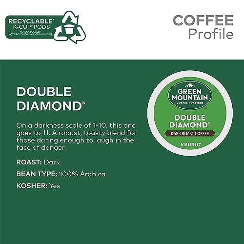 Green Mountain Coffee Roasters Double Diamond Keurig Single-Serve K-Cup pods, Dark Roast Coffee, 72 Count