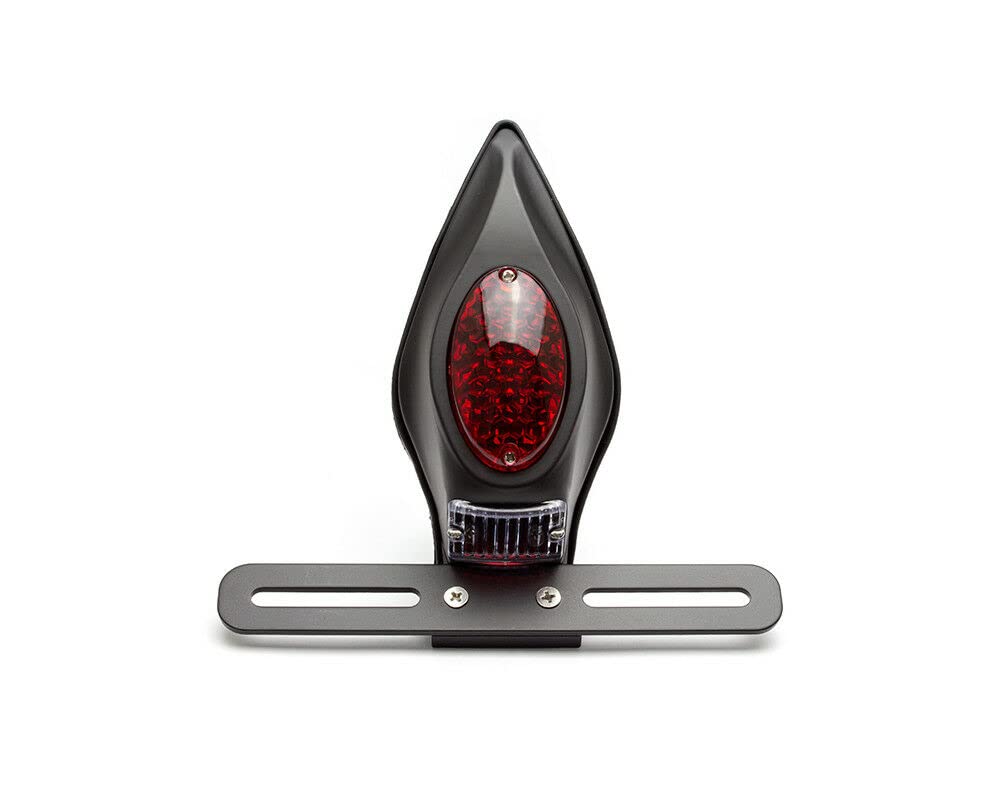 Alchemy Parts Moto Tombstone LED Stop e Coda Luce - Nero Opaco - Per Custom Retro Project Moto