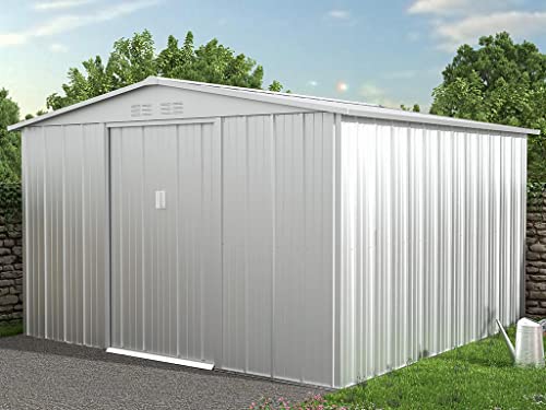 Vente-unique Gartenhaus Gerätehaus - Stahl - 9,92 m² - Linus