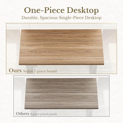 Image of ErGear Height Adjustable Electric Standing Desk, 47.2 x 23.6 Inches Sit Stand up Desk with 1.18 inch Thickness Whole-Piece Desktop, Memory Computer Home Office Desk (Natural Rattan)
