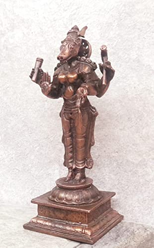 Image of Goddess Varahi Murti Copper Idol - 5 in - Pack of 1