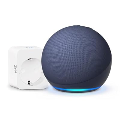 Amazon - Echo Dot 5.ª generación | Azul marino + WiZ Enchufe Inteligente compatible con Alexa - Kit de inicio de Hogar digital