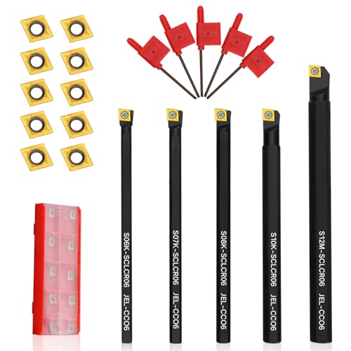 Joogto LTTSCLB01 S06K/S07K/S08K/S10K/S12M-Sclcr06 Indexable Lathe Turning Tool 15Pcs Kit cover