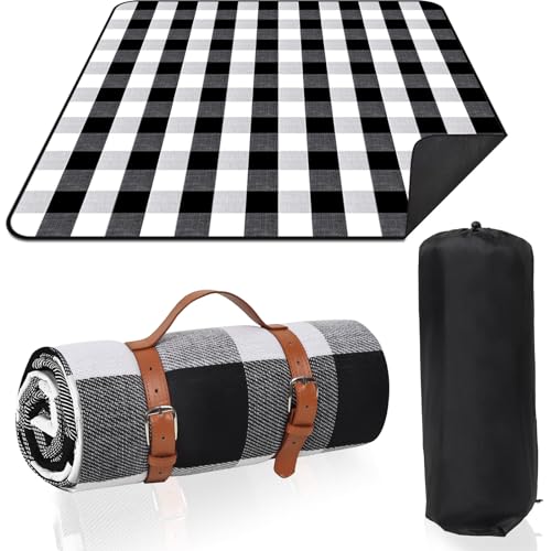 Votoko Picknickdecke Wasserdicht 200x200cm, Groß Sanddicht Stranddecke Campingdecke mit Tragegriff, XXL Tragbare Waschbar Strandmatte, Picnic Blanket für 4-6 Personen Outdoor Wandern Park Beach(A)