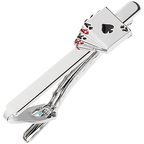 USHOBE Poker Krawattenklammer Brückenspiel Krawattenklammer Metall Anzug Krawattennadel Krawattenklammer Krawattennadel Pinch Clips Für Hochzeitstag Business Alltag Cover