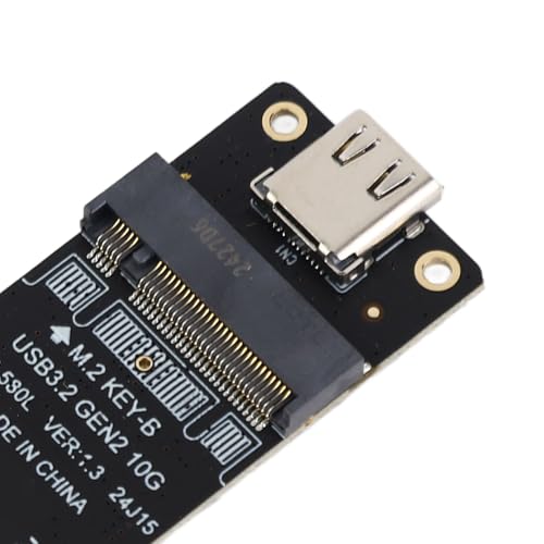 Keenso to USB Adapter Strong Heat Dissipation Multifunctional Plug and Play M.2 Bkey Hard Drive SSD to USB3.2 Type C 10G Adapter Card for Anytime Transfer Mobile Hard Drive Card