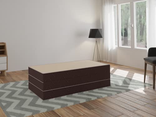Image of Comforto Folding 4-Inch Double Size Foam Mattress (72 x 48 x 4 Inches, Beige)