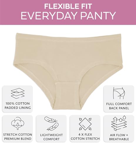 Sexy Basics Women's 12 Pack Cotton Spandex Flexible Fit Hipster Panties4