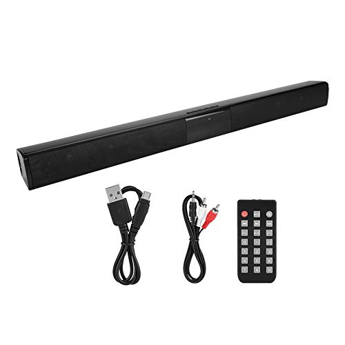 ASHATA Soundbar Bluetooth TV Sound Bar Wireless Home Theater System Stereo Speakers Support FM Radio & TF Card, 3.5mm Audio in Remote Control for TV PC Tablets Computer Smart Phones