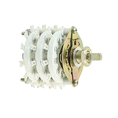 Aexit 3P6T 3 Plug-in Switches Pole 6 Throw Three Decks Band Channel Rotary Outlet Switches Switch KCT36