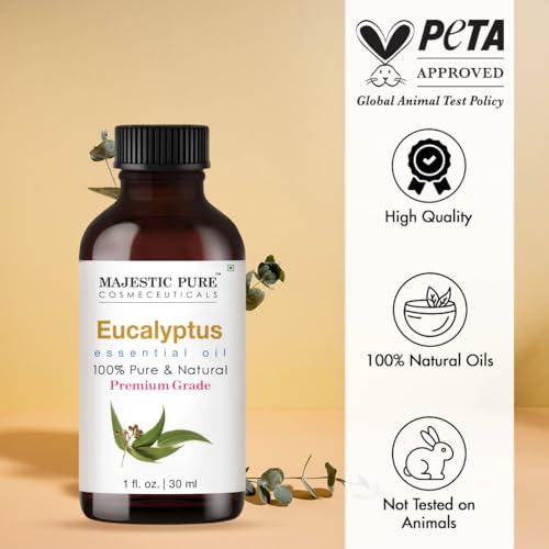 Image of Majestic Pure Eucalyptus Essential Oil for Diffuser - 1 Fl Oz | 100% Natural Essentials Oils for home fragrance, diffuser use, massage, DIY candles, DIY soaps, Aromatherapy